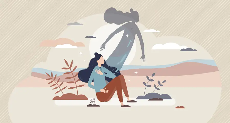 ilustración en la que se ve el alma de una mujer