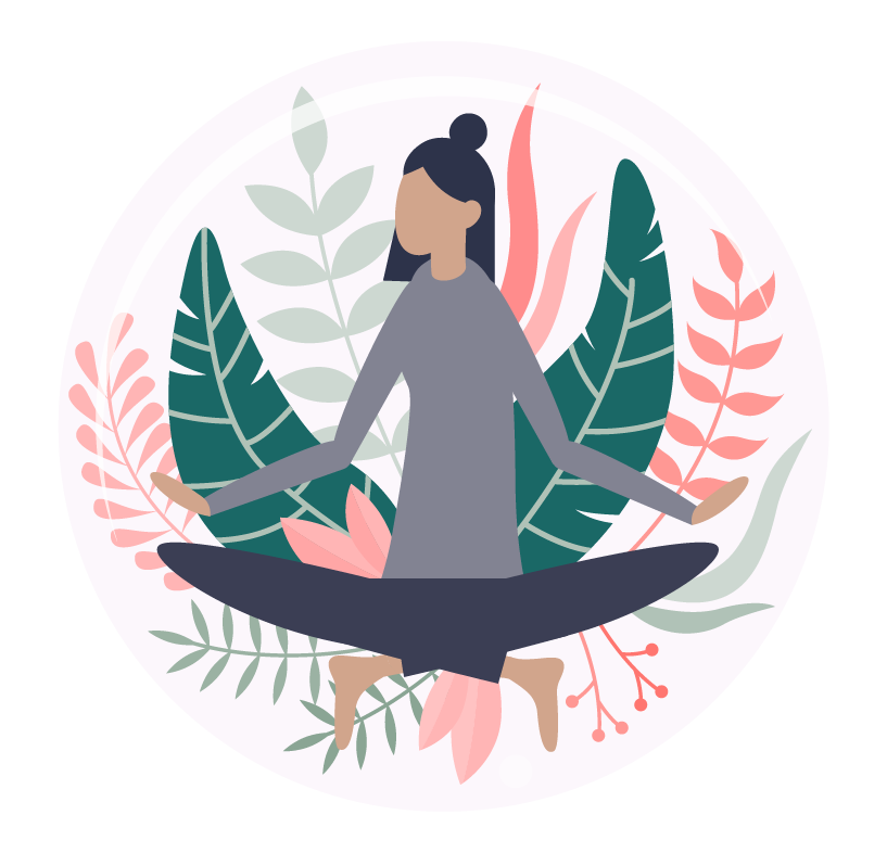 ilustración de mujer meditando